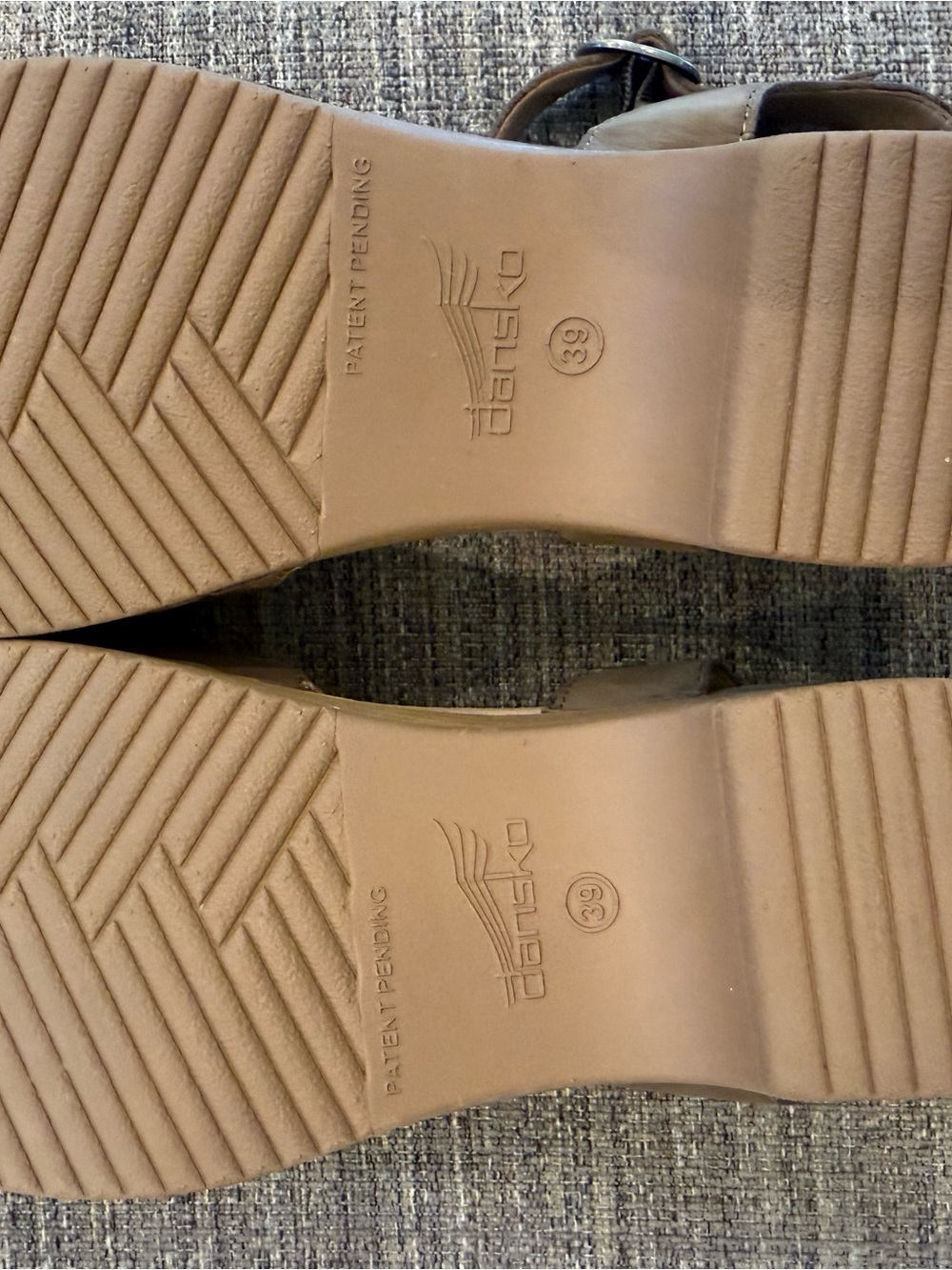 Dansko Taupe Leather Slingback Sandals - Picture 3 of 5